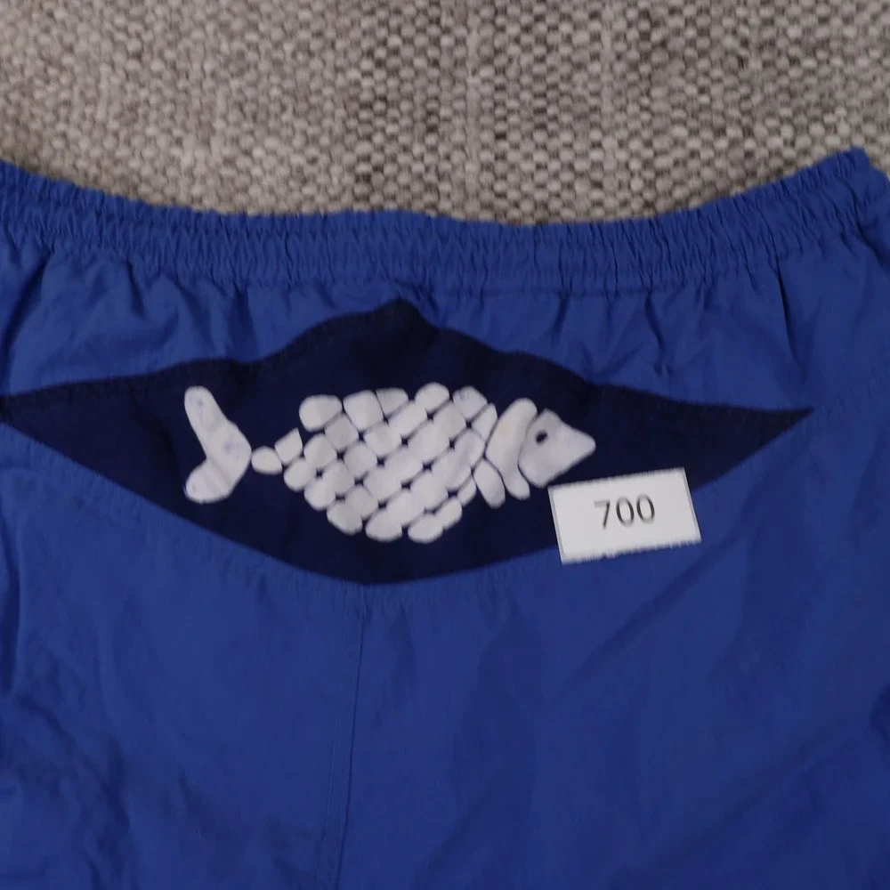 Back East Swim Trunks Mens Large Blue Excellent Fish Graphic Mesh Lined Shorts